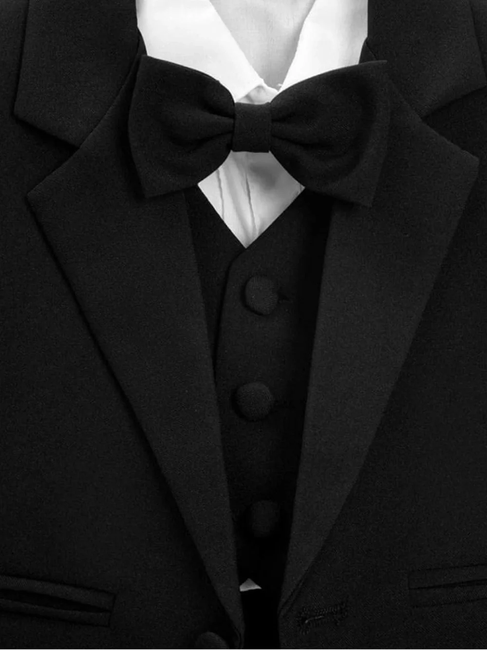 NWT Black Boys' Formal Tuxedo Jacket & Vest Set - Classic Suit Size 4